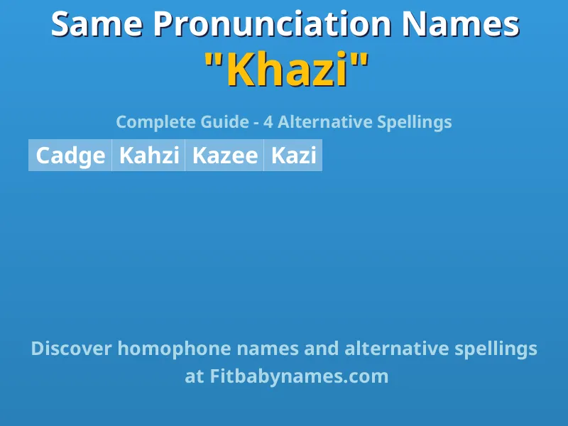 Infographic: Khazi same pronunciation names, similar names, and homophone names