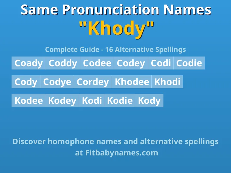 Infographic: Khody same pronunciation names, similar names, and homophone names