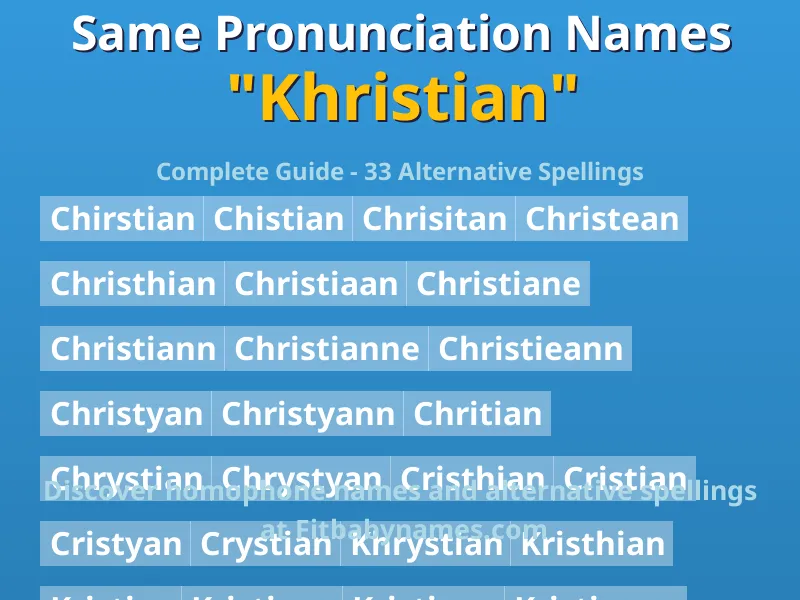 Infographic: Khristian same pronunciation names, similar names, and homophone names