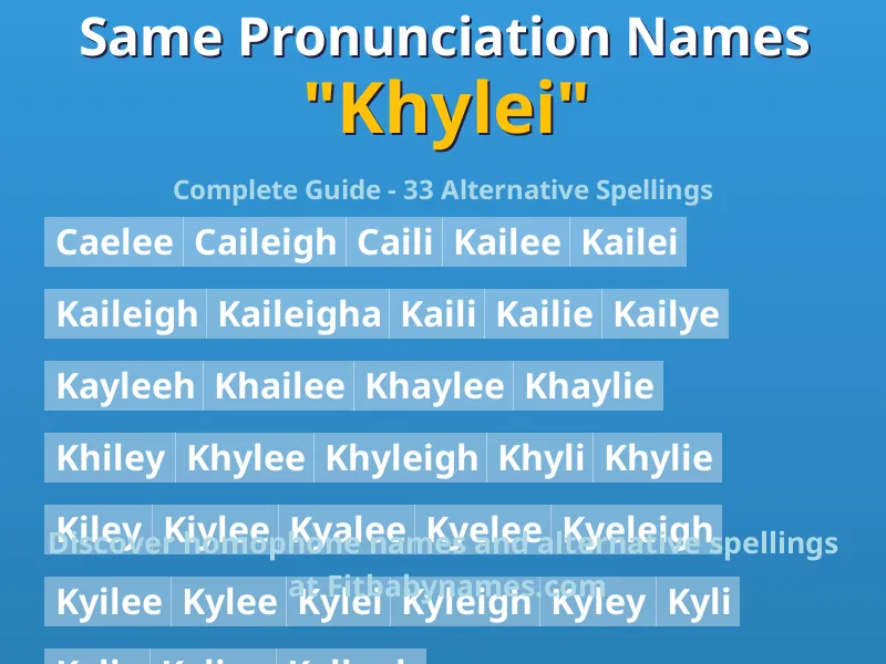 Infographic: Khylei same pronunciation names, similar names, and homophone names