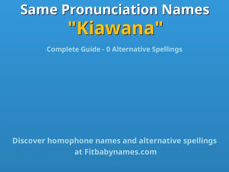 Infographic: Kiawana same pronunciation names, similar names, and homophone names