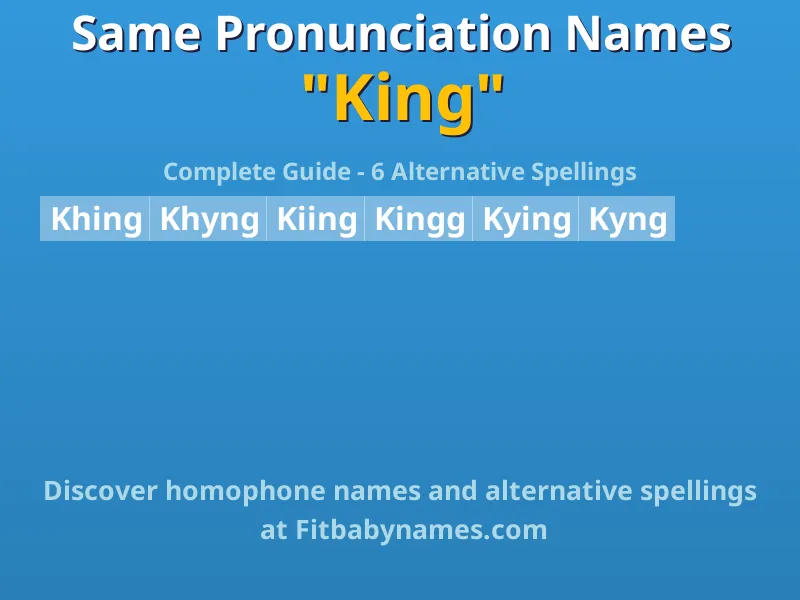 Infographic: King same pronunciation names, similar names, and homophone names