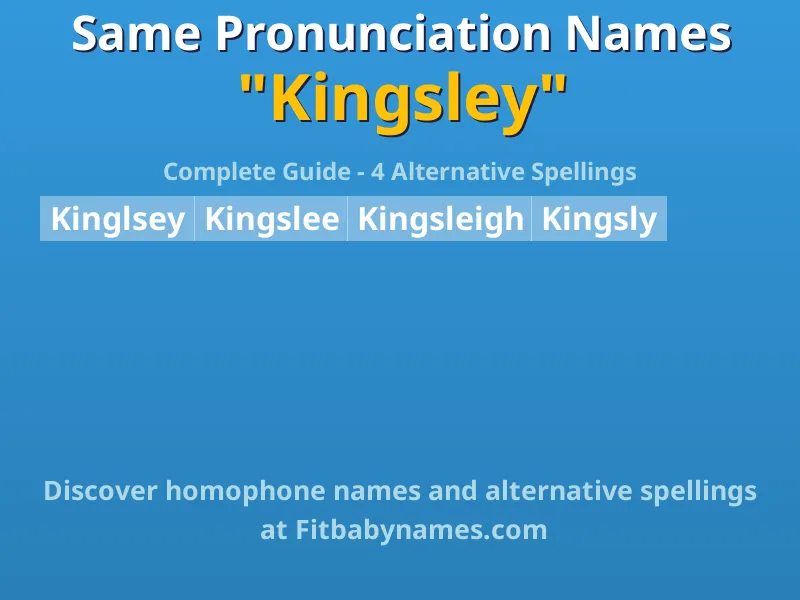 Infographic: Kingsley same pronunciation names, similar names, and homophone names
