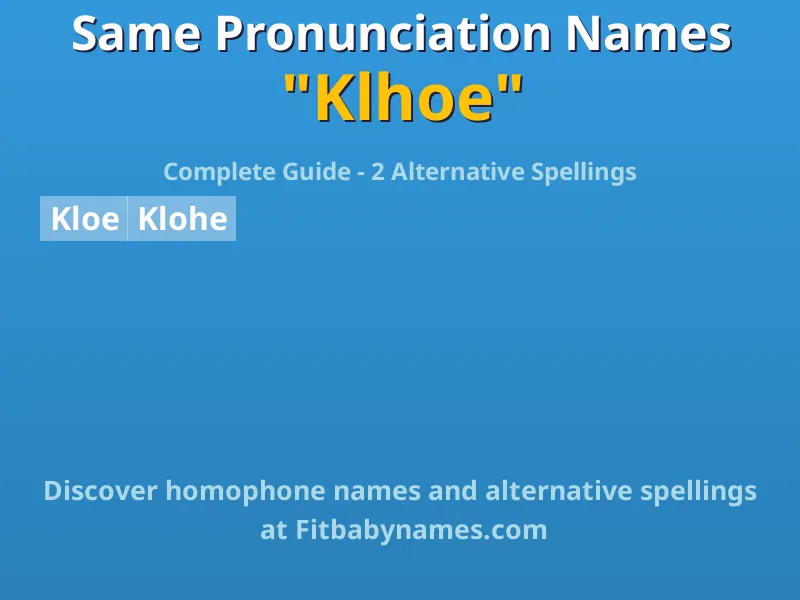 Infographic: Klhoe same pronunciation names, similar names, and homophone names