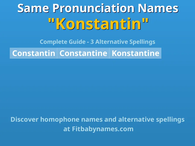 Infographic: Konstantin same pronunciation names, similar names, and homophone names