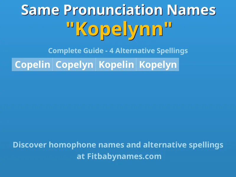 Infographic: Kopelynn same pronunciation names, similar names, and homophone names