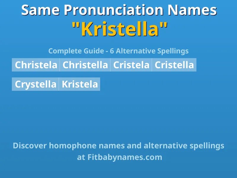 Infographic: Kristella same pronunciation names, similar names, and homophone names