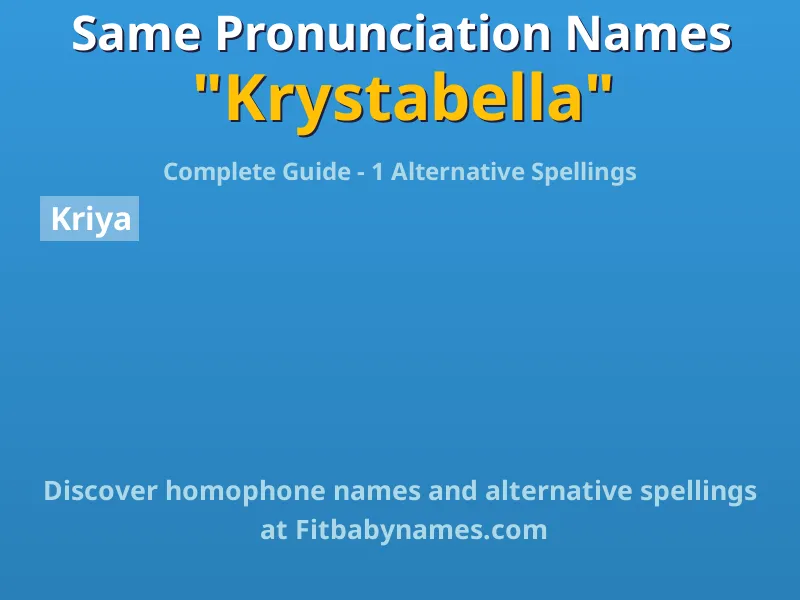 Infographic: Krystabella same pronunciation names, similar names, and homophone names