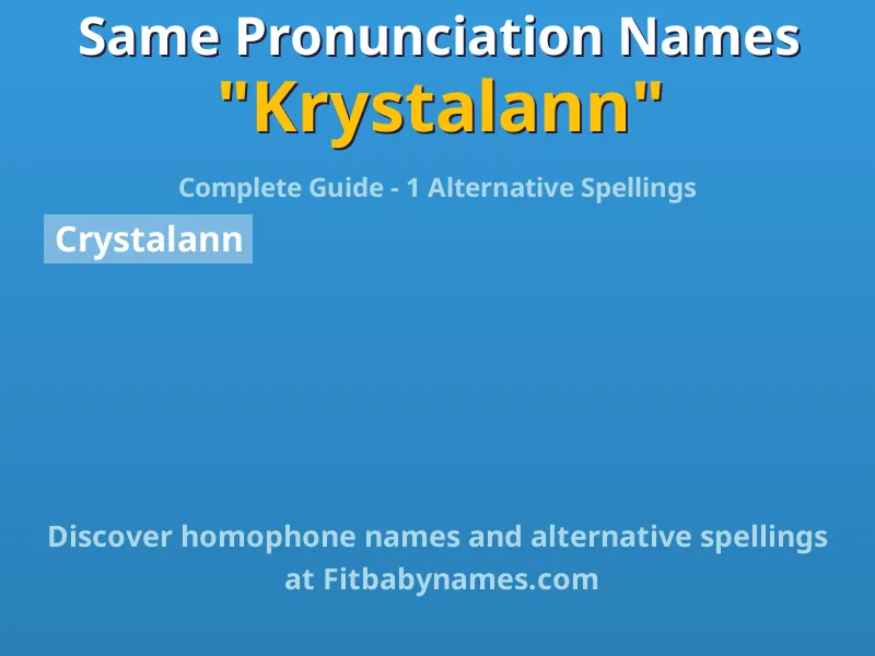 Infographic: Krystalann same pronunciation names, similar names, and homophone names