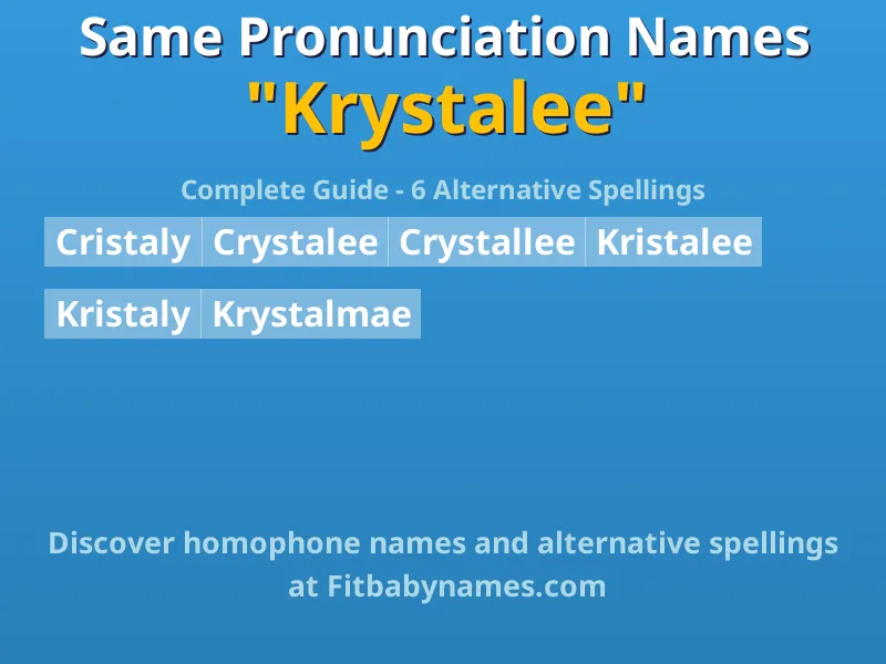 Infographic: Krystalee same pronunciation names, similar names, and homophone names