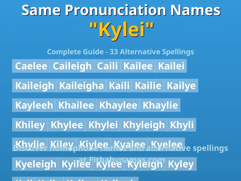 Infographic: Kylei same pronunciation names, similar names, and homophone names