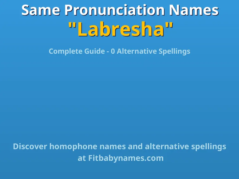 Infographic: Labresha same pronunciation names, similar names, and homophone names