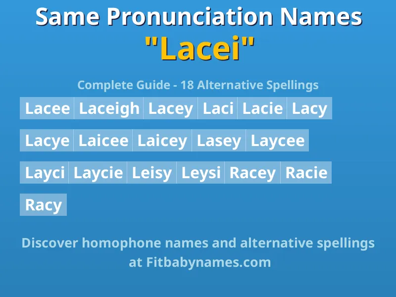 Infographic: Lacei same pronunciation names, similar names, and homophone names