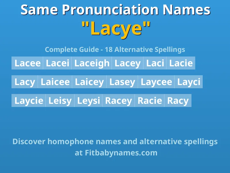 Infographic: Lacye same pronunciation names, similar names, and homophone names