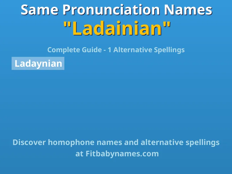 Infographic: Ladainian same pronunciation names, similar names, and homophone names