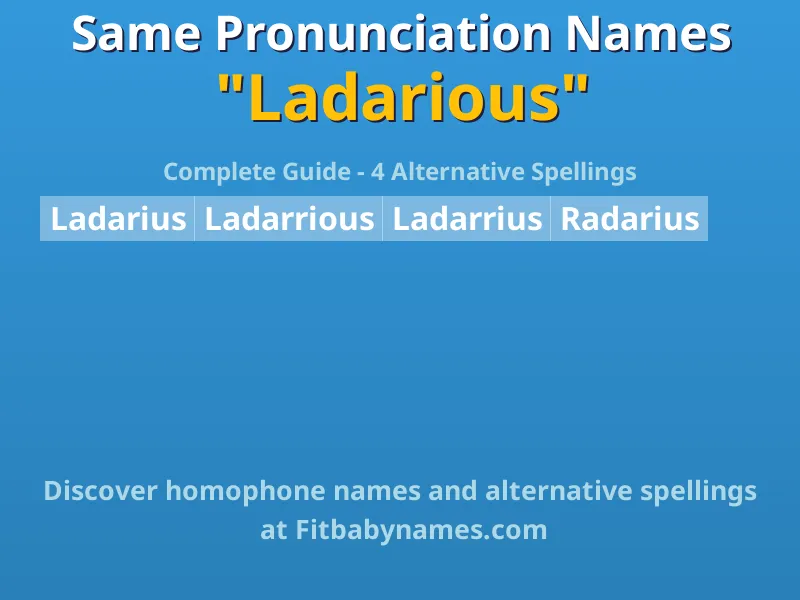 Infographic: Ladarious same pronunciation names, similar names, and homophone names