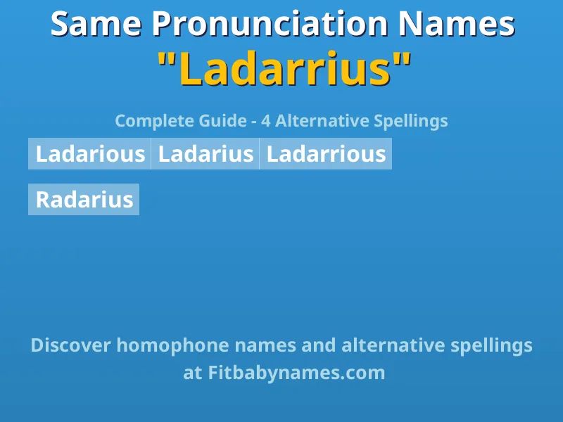 Infographic: Ladarrius same pronunciation names, similar names, and homophone names