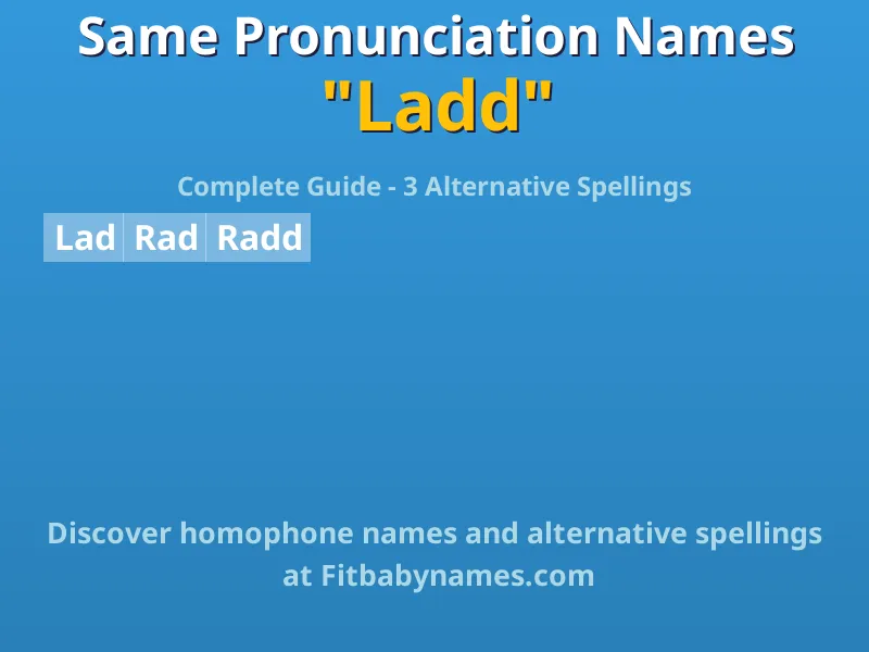 Infographic: Ladd same pronunciation names, similar names, and homophone names