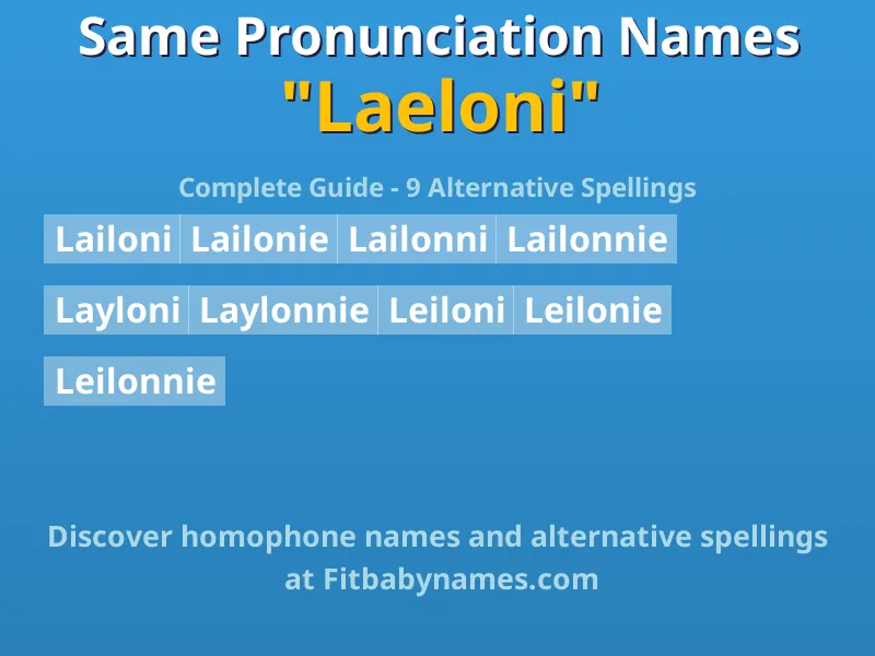 Infographic: Laeloni same pronunciation names, similar names, and homophone names