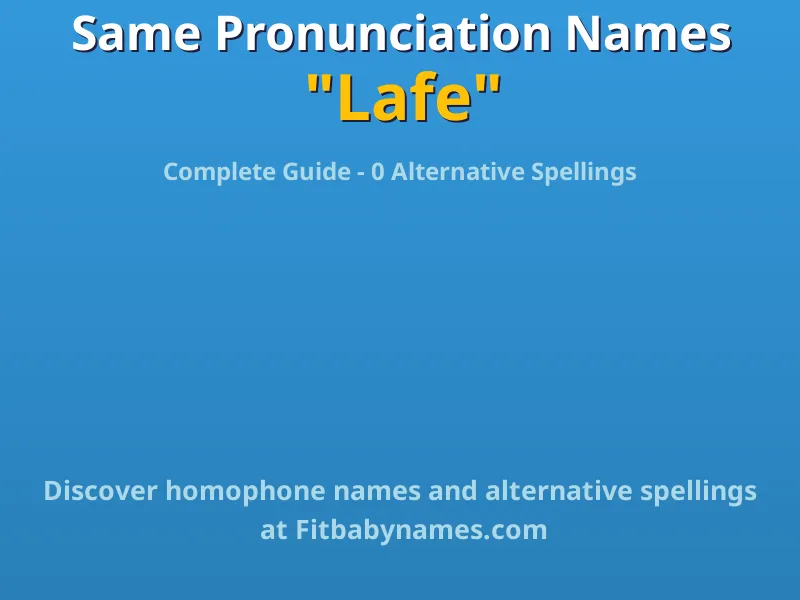 Infographic: Lafe same pronunciation names, similar names, and homophone names