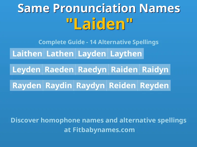 Infographic: Laiden same pronunciation names, similar names, and homophone names