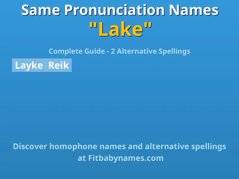 Infographic: Lake same pronunciation names, similar names, and homophone names