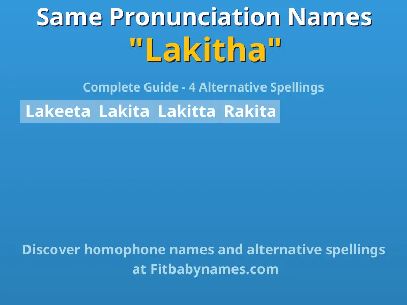 Infographic: Lakitha same pronunciation names, similar names, and homophone names