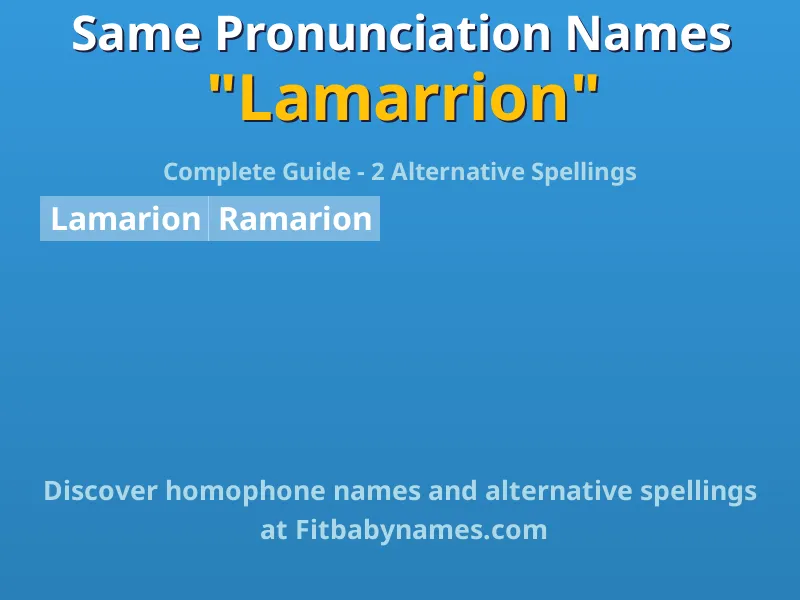 Infographic: Lamarrion same pronunciation names, similar names, and homophone names