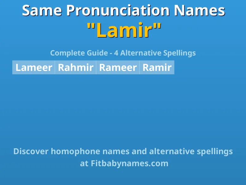 Infographic: Lamir same pronunciation names, similar names, and homophone names