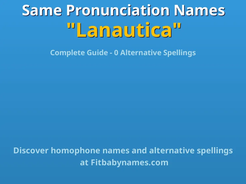 Infographic: Lanautica same pronunciation names, similar names, and homophone names