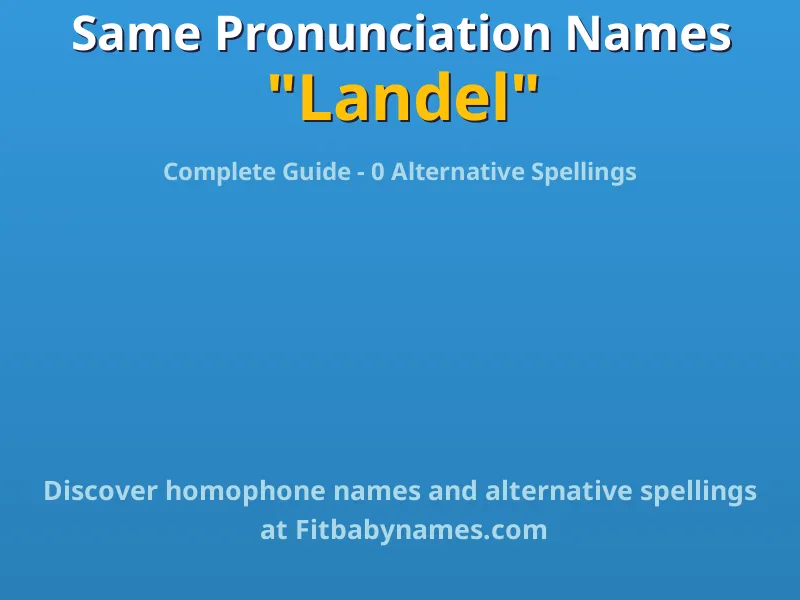 Infographic: Landel same pronunciation names, similar names, and homophone names