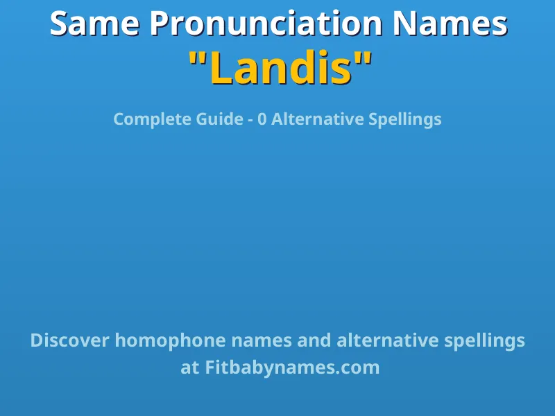 Infographic: Landis same pronunciation names, similar names, and homophone names