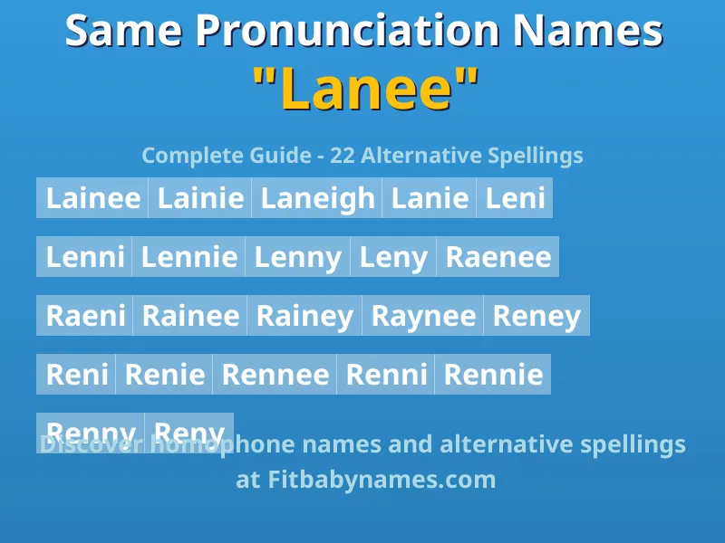 Infographic: Lanee same pronunciation names, similar names, and homophone names