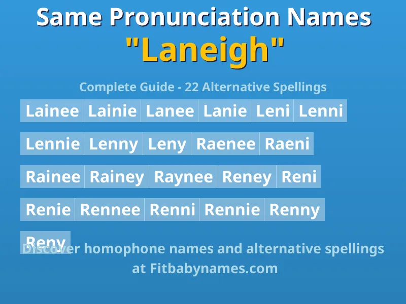 Infographic: Laneigh same pronunciation names, similar names, and homophone names