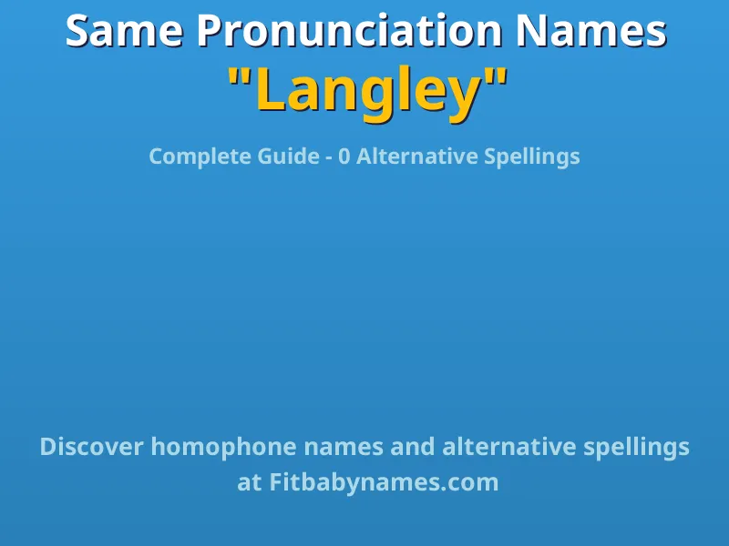 Infographic: Langley same pronunciation names, similar names, and homophone names
