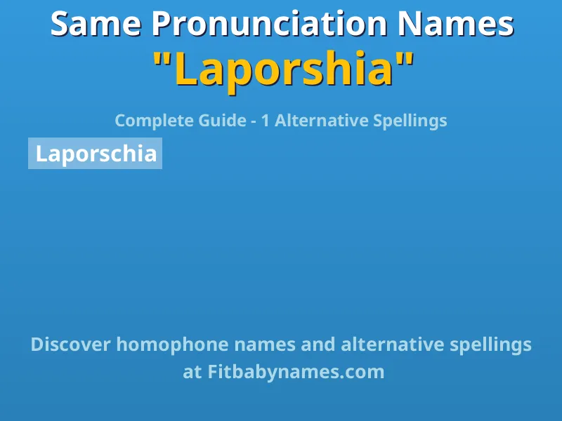 Infographic: Laporshia same pronunciation names, similar names, and homophone names