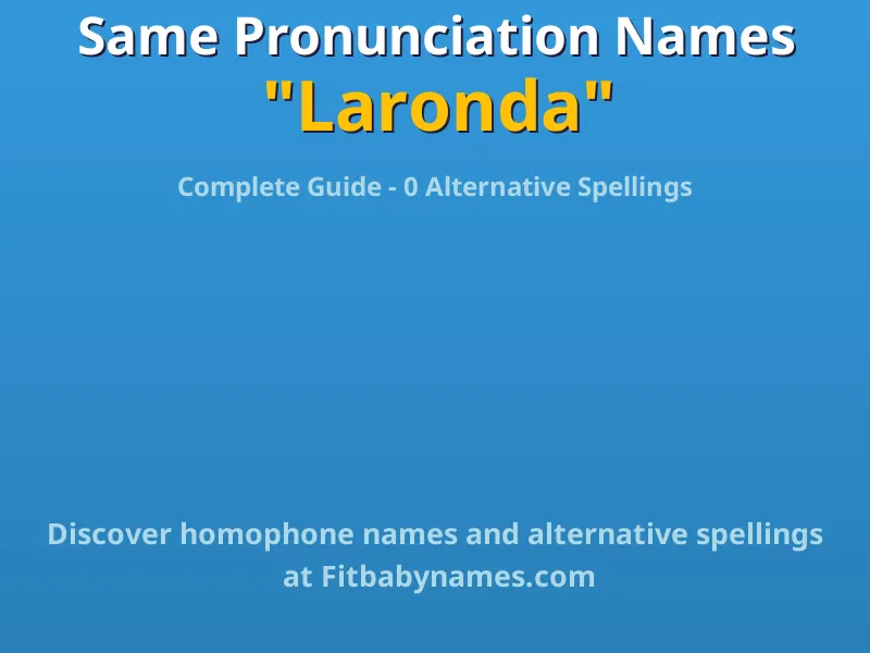 Infographic: Laronda same pronunciation names, similar names, and homophone names
