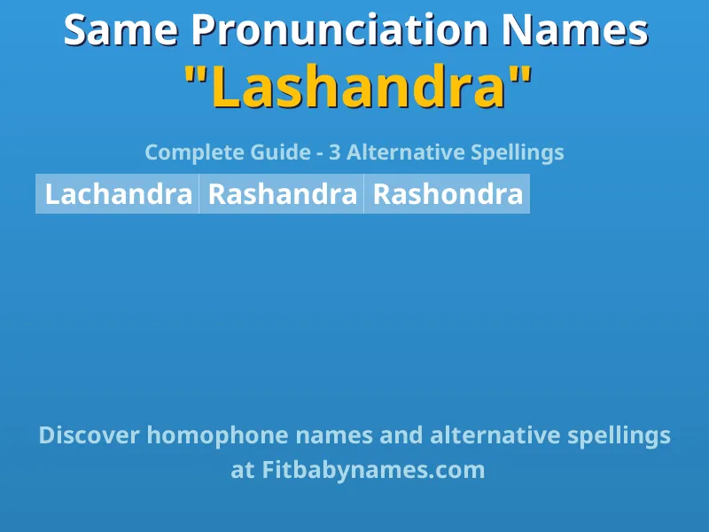 Infographic: Lashandra same pronunciation names, similar names, and homophone names