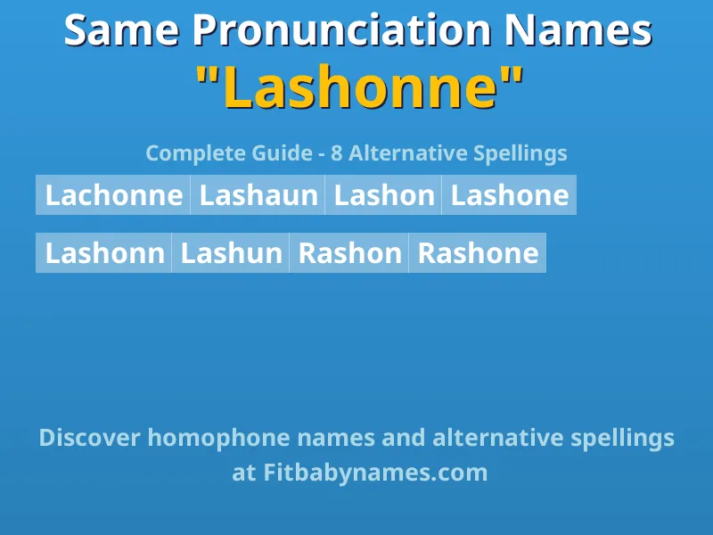 Infographic: Lashonne same pronunciation names, similar names, and homophone names