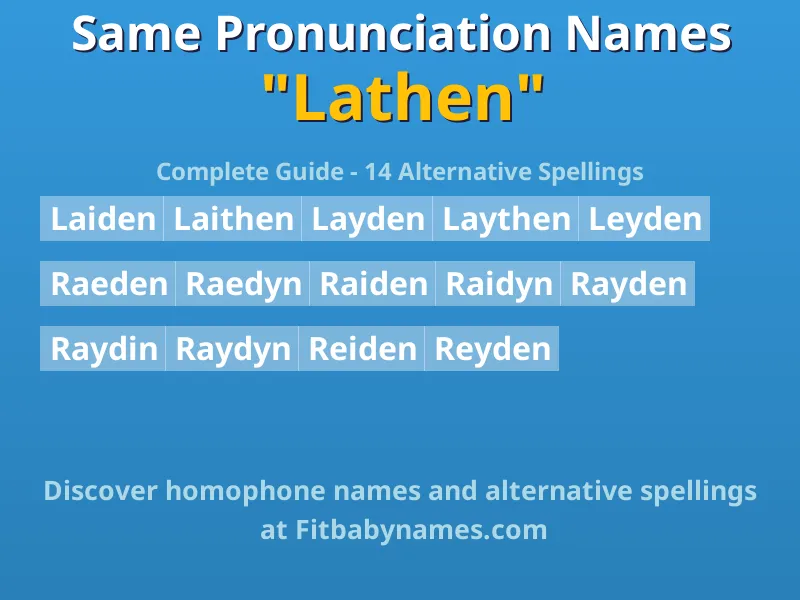 Infographic: Lathen same pronunciation names, similar names, and homophone names