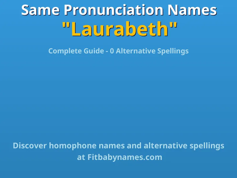 Infographic: Laurabeth same pronunciation names, similar names, and homophone names