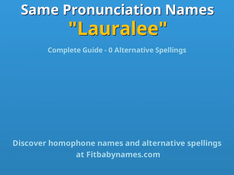 Infographic: Lauralee same pronunciation names, similar names, and homophone names