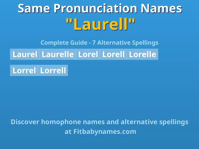 Infographic: Laurell same pronunciation names, similar names, and homophone names