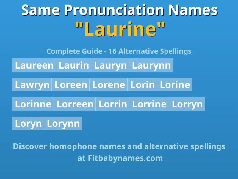 Infographic: Laurine same pronunciation names, similar names, and homophone names