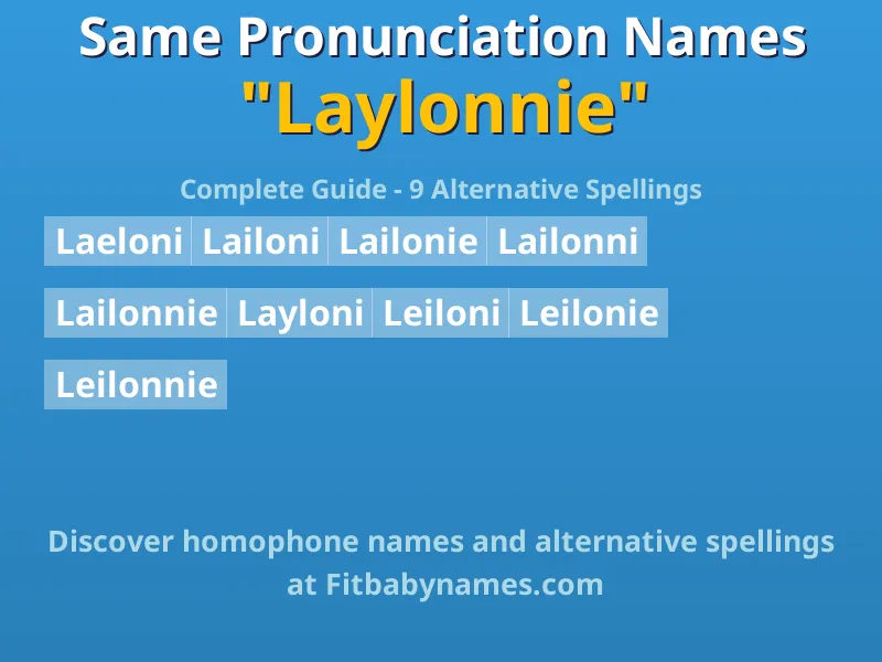 Infographic: Laylonnie same pronunciation names, similar names, and homophone names