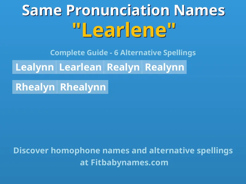 Infographic: Learlene same pronunciation names, similar names, and homophone names