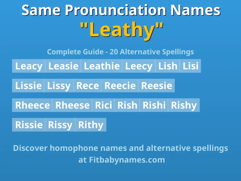 Infographic: Leathy same pronunciation names, similar names, and homophone names