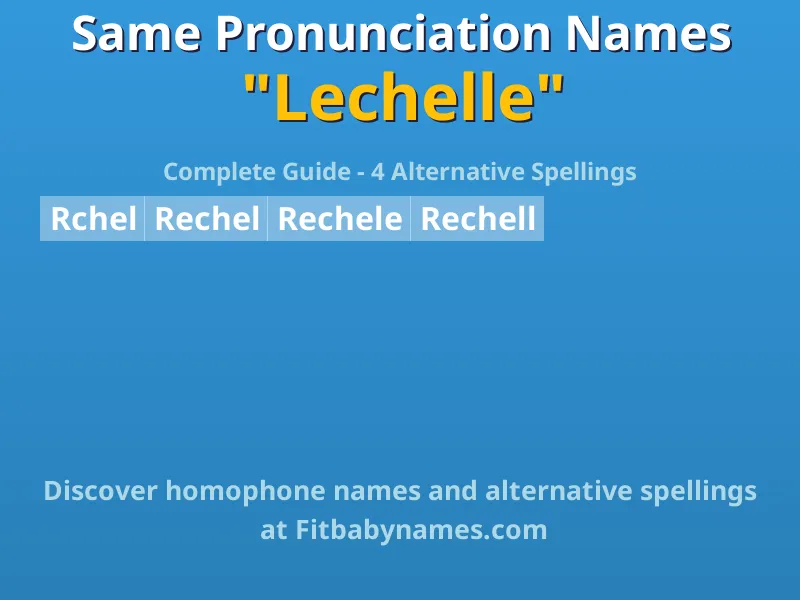 Infographic: Lechelle same pronunciation names, similar names, and homophone names