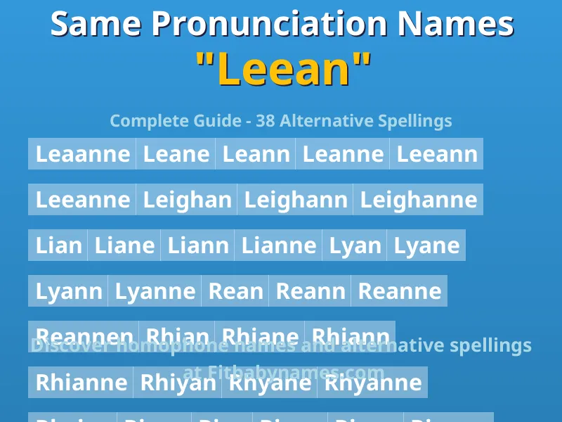 Infographic: Leean same pronunciation names, similar names, and homophone names