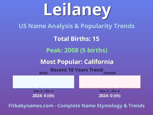 Infographic: Leilaney name meaning, origin, and popularity trends in the United States (US baby name analysis chart)